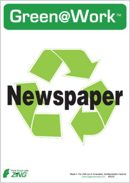 ZING Newspaper Recycle Eco Label 7X5, 5Pk - 0022S