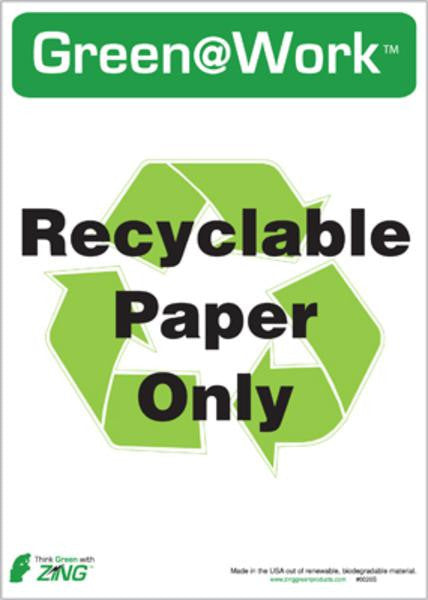 ZING Paper Only Recycle Eco Label 7X5, 5 Pk - 0026S
