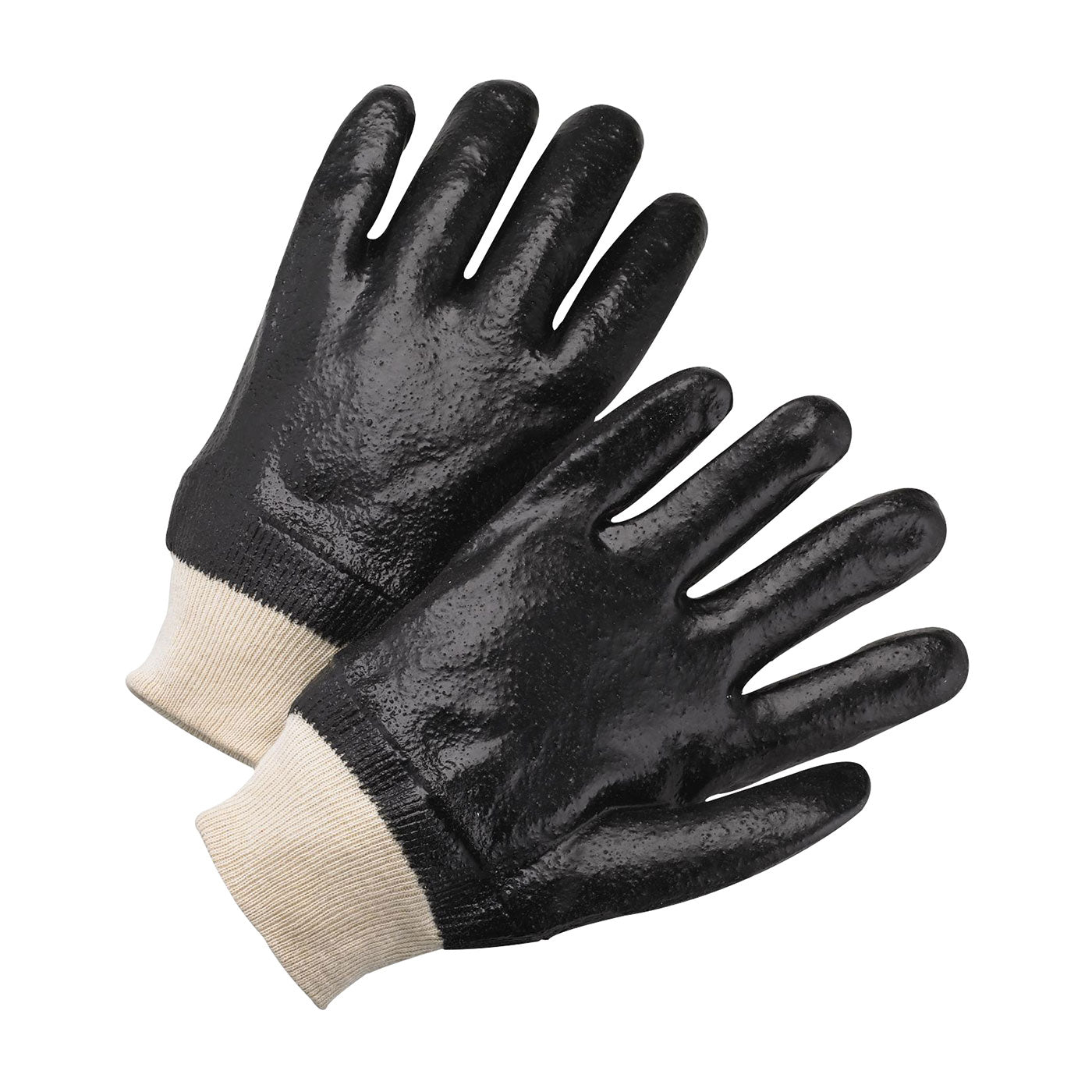 PIP 1007RF – PVC Dipped Glove with Interlock Liner and Rough Sandy Finish - Knit Wrist