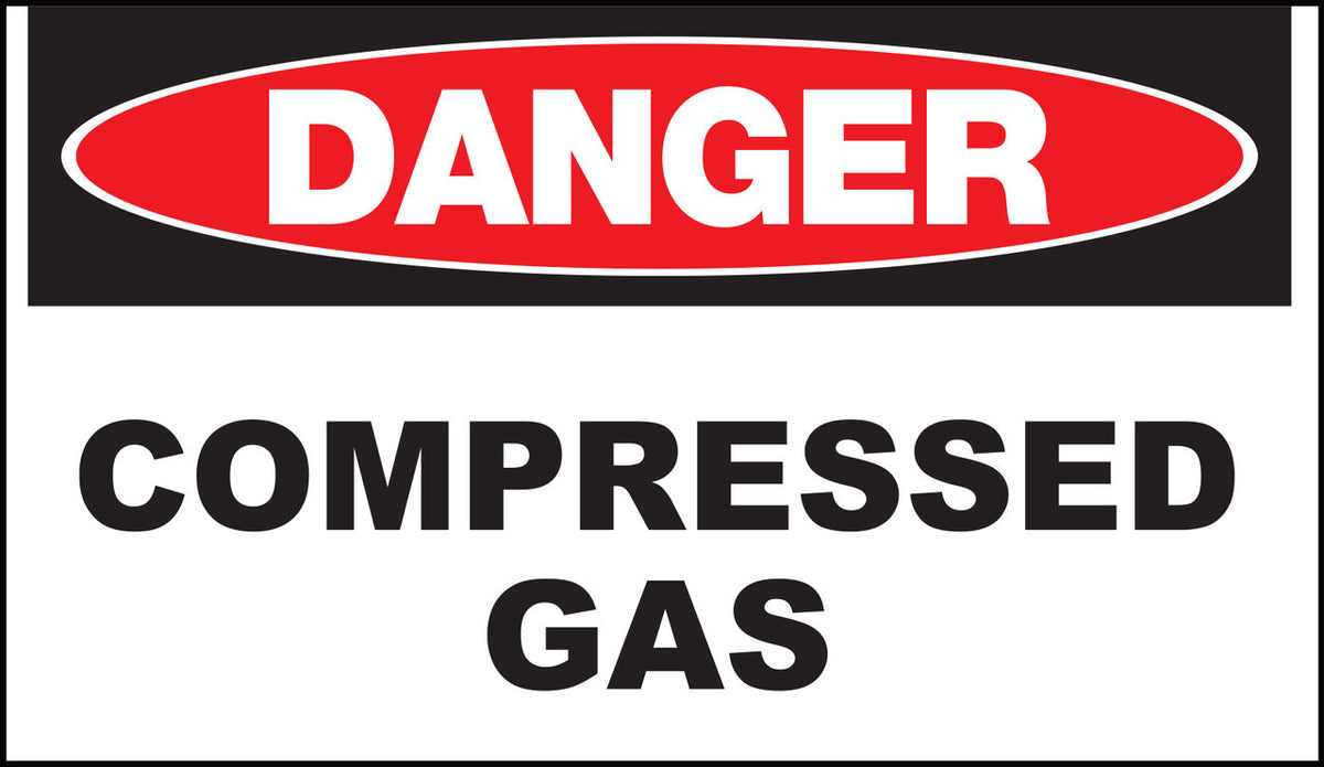 ZING Sign,Danger Compressed Gas,10X14 Adh.. - official Zing product image 1