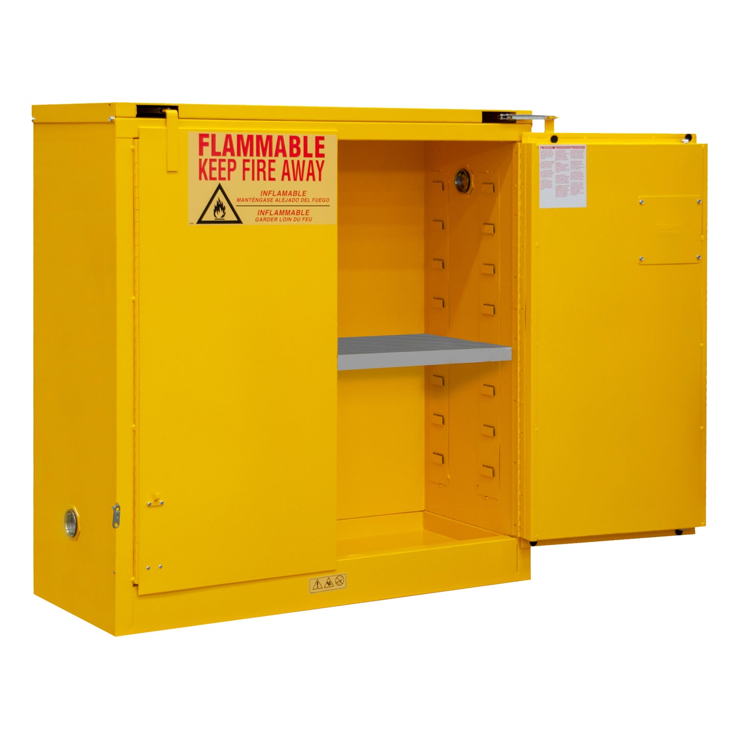 Flammable Storage Cabinet, 30 Gallon, Self Close