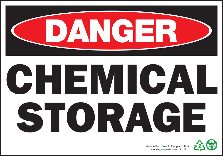 ZING Sign, Danger Chemical Storage, 7X10, Aluminum - official Zing product image 2