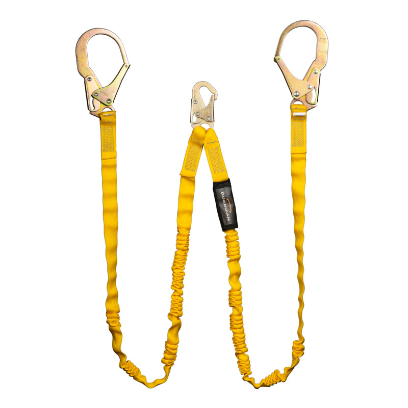 Guardian 11203 - Internal Shock Lanyard - 6 ft, Dual Leg, Rebar Hooks - manufacturer product image