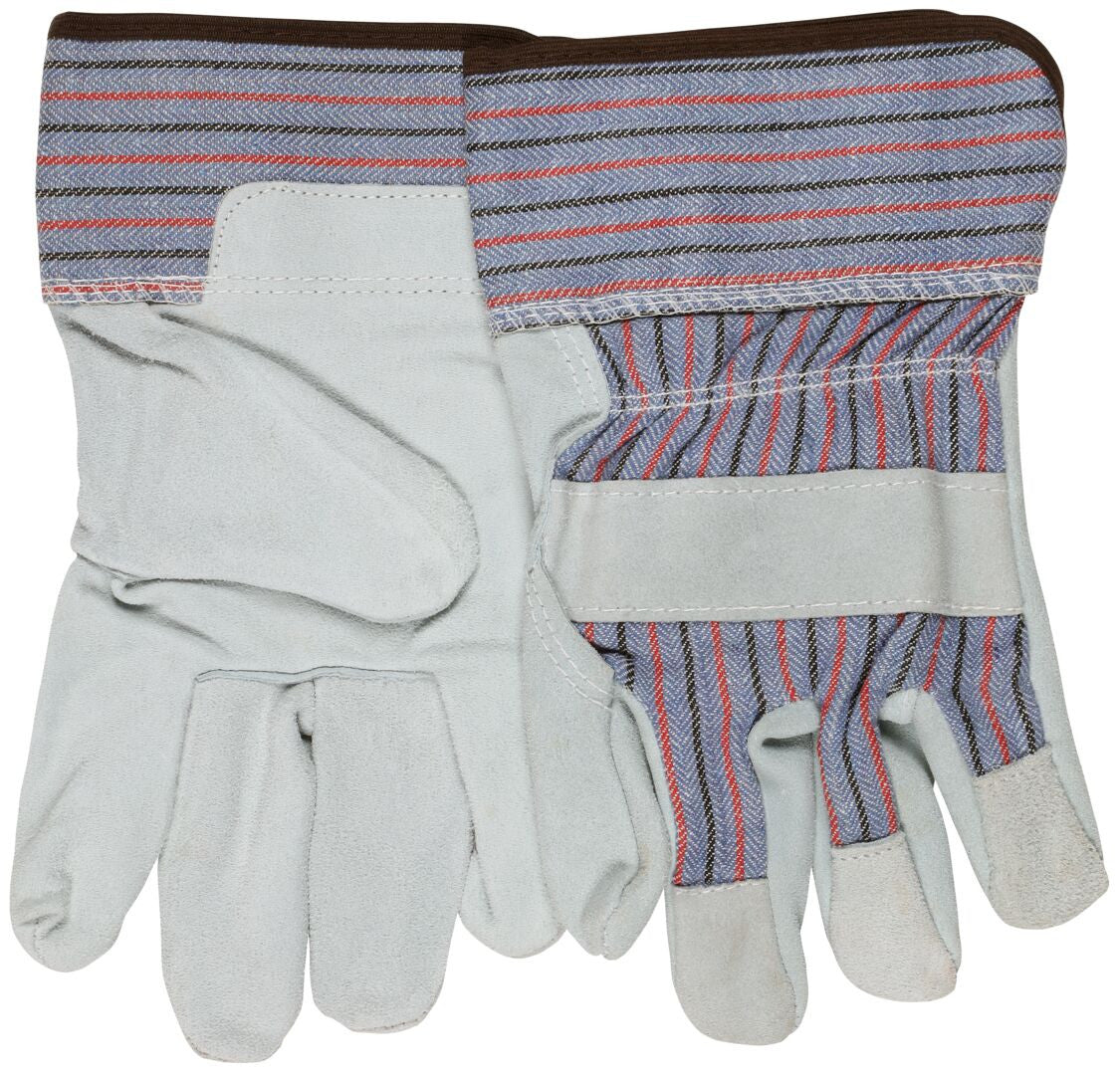 Split Cowhide Leather Palm Work Gloves, Safety Cuff, Wing Thumb