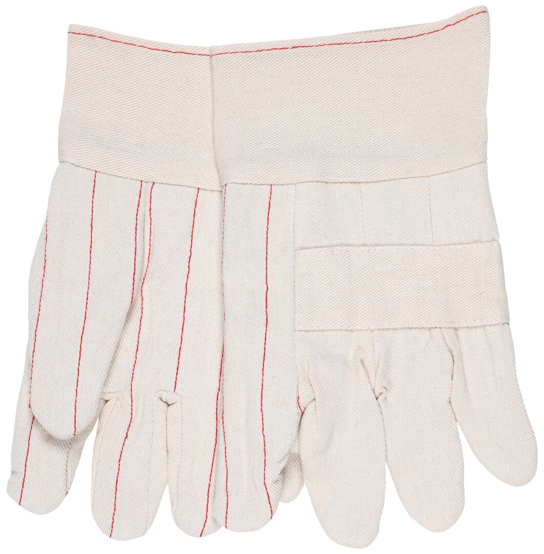 9124KI - Hot Mill Work Gloves - 24-Ounce Cotton Fabric - Nap-In - 2.5-Inch Band Top - Knuckle Strap - Recycled Liner - Regular Weight - Heat Resistant Cotton Work Gloves