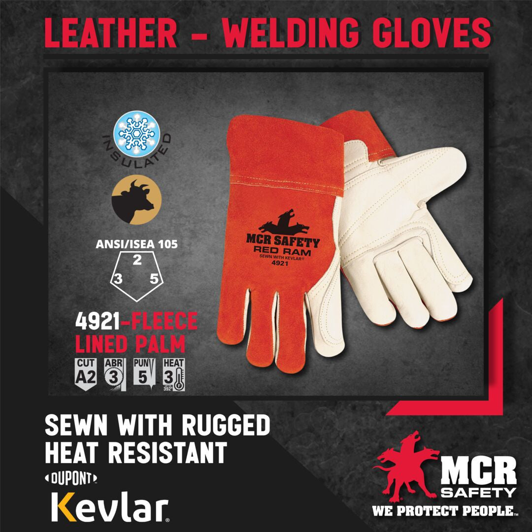 MCR Safety Welding Gloves – heat resistant – Red