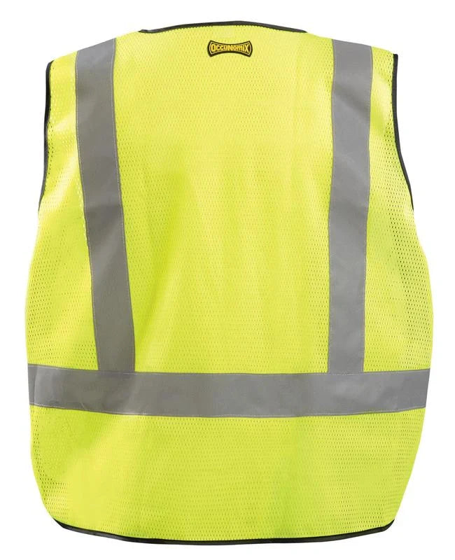 Occunomix Mesh Public Safety Breakaway Vest W/Dor Plain Hi-Vis Safety Vests Yellow XL model LUX-PS-DOR-XL