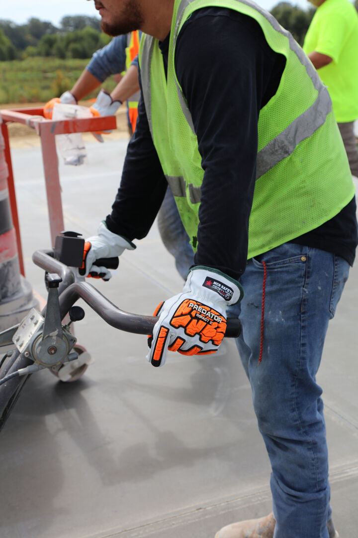 PD4971 - Predator® Mechanics Gloves - Goatskin Leather Drivers Work Gloves - Tire Tread TPR Back, Fingers, and Thumb - 360° Cut Resistant Liner - TPR Back Provides Level 2 Impact Protection