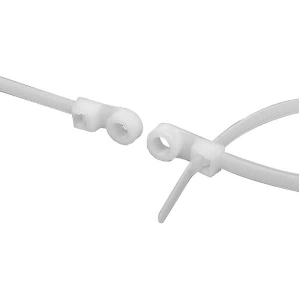 ACT Mounting Hole Cable Ties, 14", Natural, 100 per Pack (AL-14-50-MH-9-C)