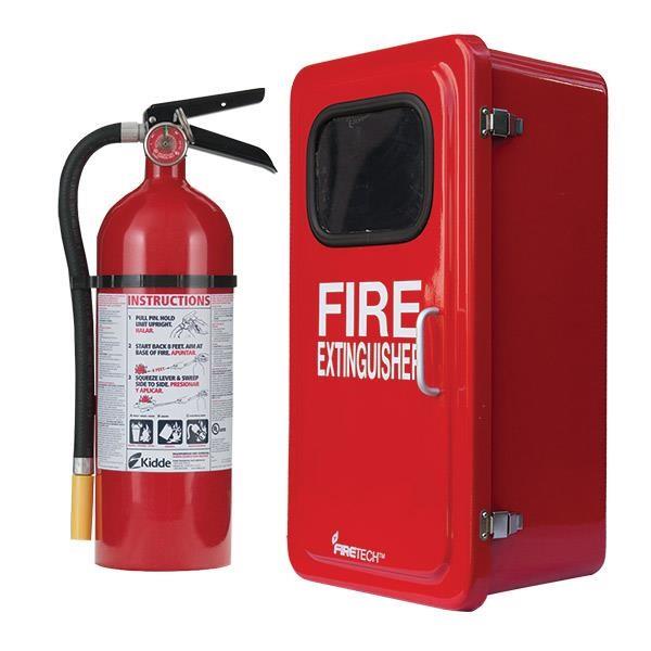 5 lb ABC Pro Line Fire Extinguisher w/ FireTech Fiberglass Cabinet (Red)