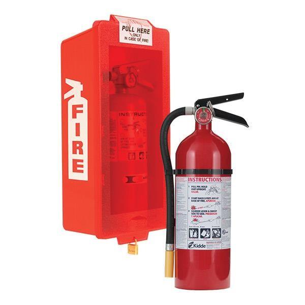 5 lb ABC Pro Line Fire Extinguisher with Mark I Jr. Cabinet (Red Tub/Red Cover)