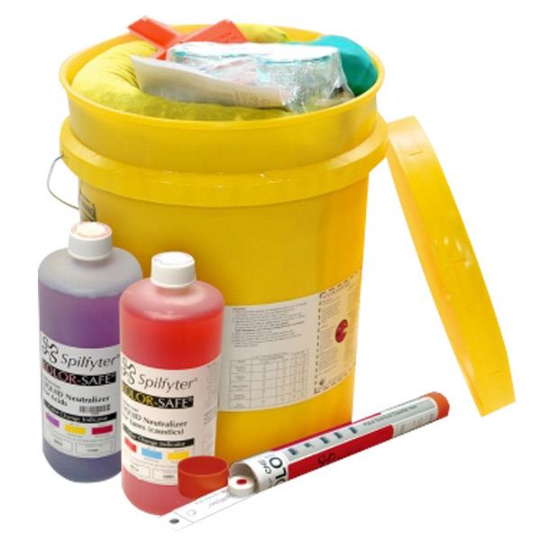 FyterTech Spilfyter Grab and Go Acid and Base Neutralizing Bucket Spill Kit