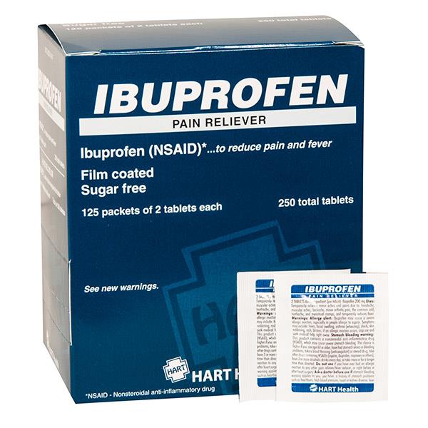HART Health Ibuprofen Tablets, Dispenser, 2 Pack/250 Each
