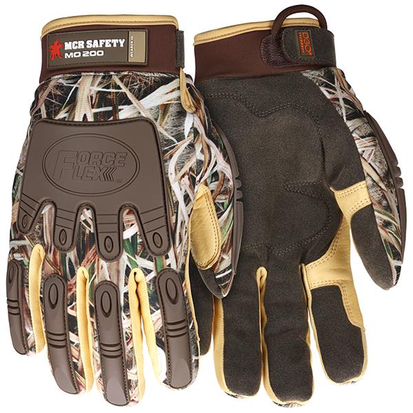 MCR Safety Forceflex Multi-Task Insulated Gloves w/ Shadow Grass Blades Pattern, Reinforced Palms, & TPR Backs, Medium, Camo/Brown/Tan, 1/Pair