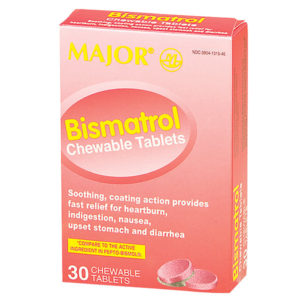 Bismatrol Chewable Tablets (Antacid), 262 mg, 30/Box