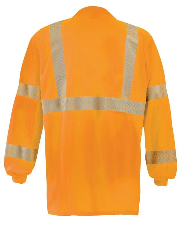 Occunomix Long Sleeve Ocx Patented Segmented Tape T-Shirt W-Pocket Hi-Vis Shirts Orange XL model LUX-TLSP3B-OXL