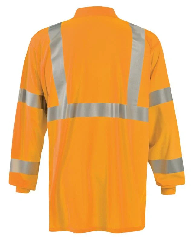 Occunomix Wicking & Cooling Birdseye Polo Long Sleeve Class 3 T-Shirt Hi-Vis Shirts Orange XL model LUX-LSPP3B-OXL