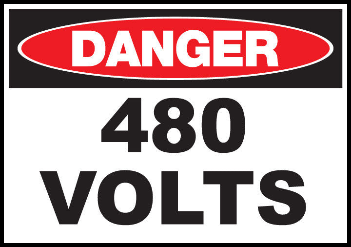ZING Sign, Danger, 480 Volts 7X10 In. Adhesive.. - official Zing product image 2