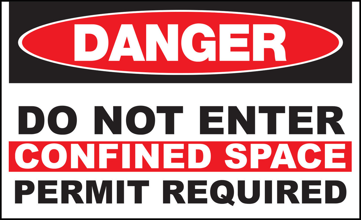 ZING Sign, Danger, Permit Requi Confined Space Do Not Enter 7X10 In. Aluminum.. - image 2