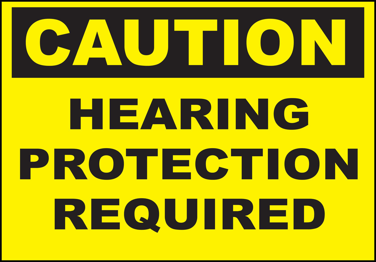 ZING Sign, Caution, Hearing Protection Requi 10X14 In. Adhesive.. - official Zing product image 1