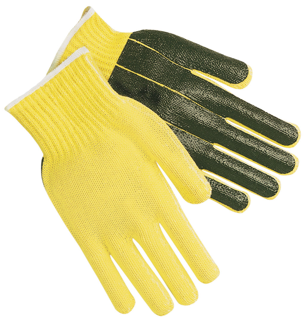 9368 - MCR Safety CutPro® - 7 Gauge Kevlar® with Cotton Interior - Cut Resistant Work Gloves - Black PVC Palm Coating - Regular Weight - Made with DuPont™ Kevlar®
