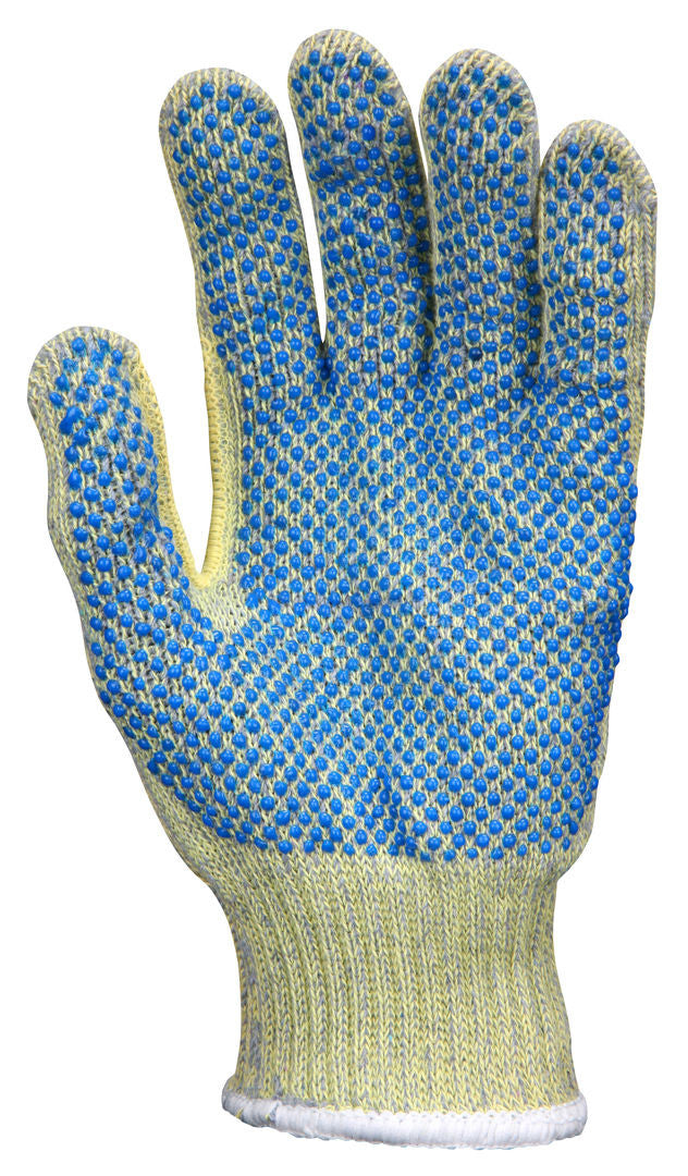 93857 - MCR Safety CutPro® with Hero™ Technology - 7 Gauge Regular Weight Shell - Made with ARX® Aramid Fibers - PVC Dotted Palm - Cut Resistant Work Gloves - PVC Dots add Abrasion Resistance and Gripping Power