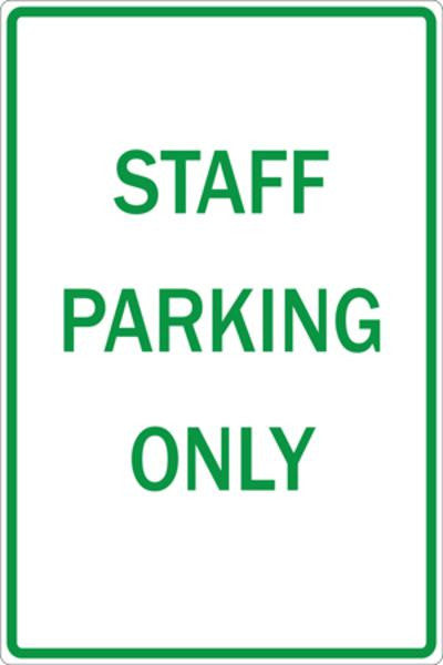 ZING Parking Sign, Staff Parking Only, Egp, 12X18 - official Zing product image 1