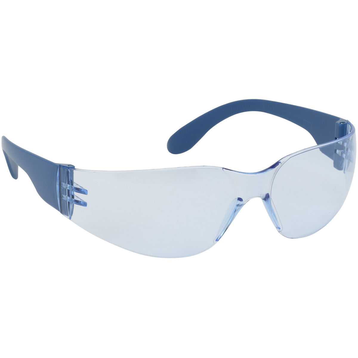 Zenon Z12™: Rimless Safety Glasses with Blue Metal Detectable Temple, Light Blue Lens and Anti-Scratch / Anti-Fog Coating