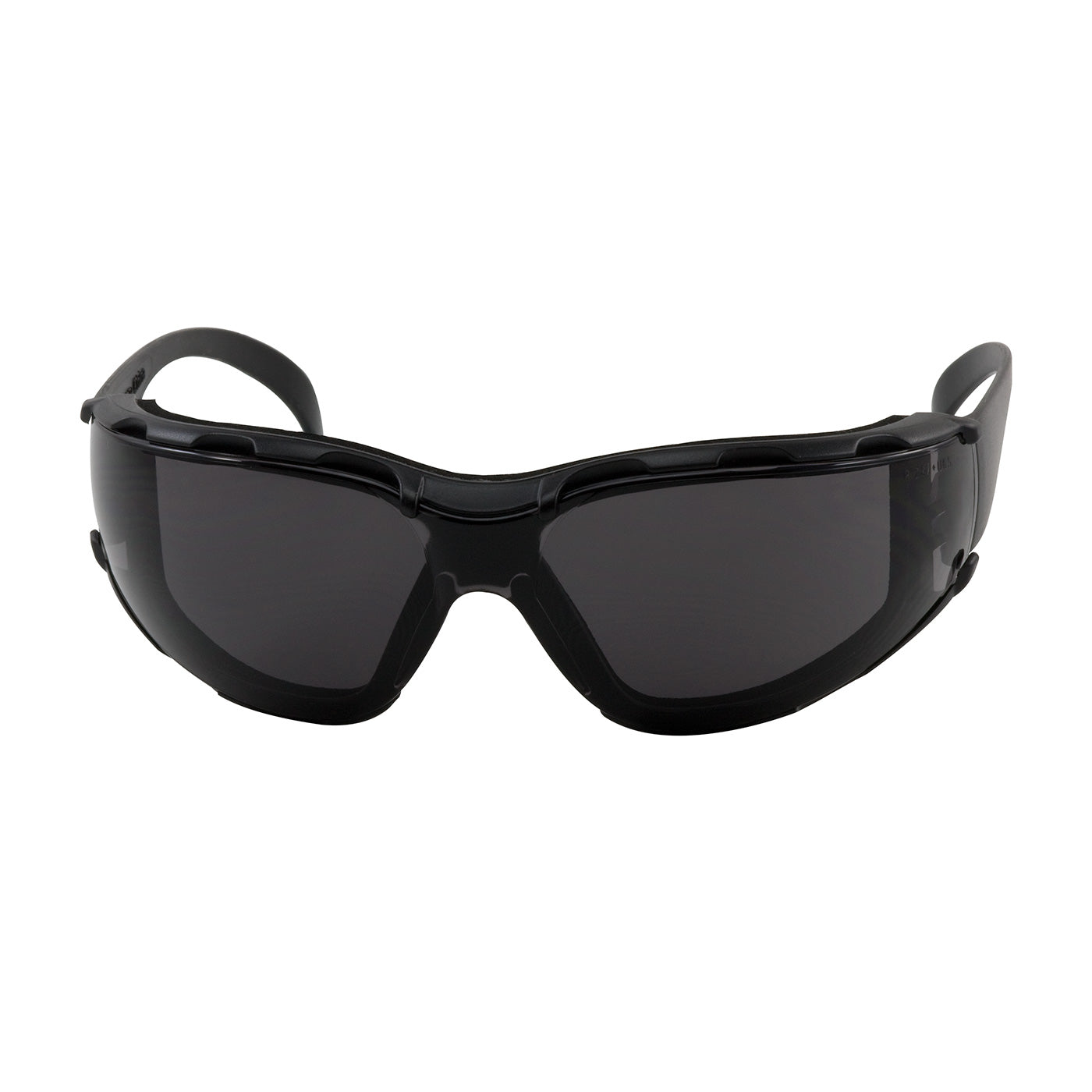 Zenon Z12™ Foam: Rimless Safety Glasses with Black Temple, Gray Lens, Foam Padding and Anti-Scratch / Anti-Fog Coating