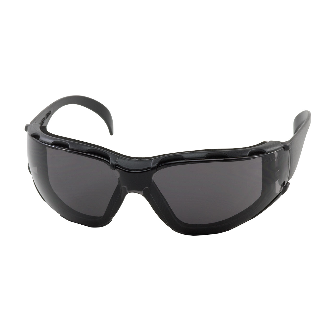 Zenon Z12™ Foam: Rimless Safety Glasses with Black Temple, Gray Lens, Foam Padding and Anti-Scratch / Anti-Fog Coating