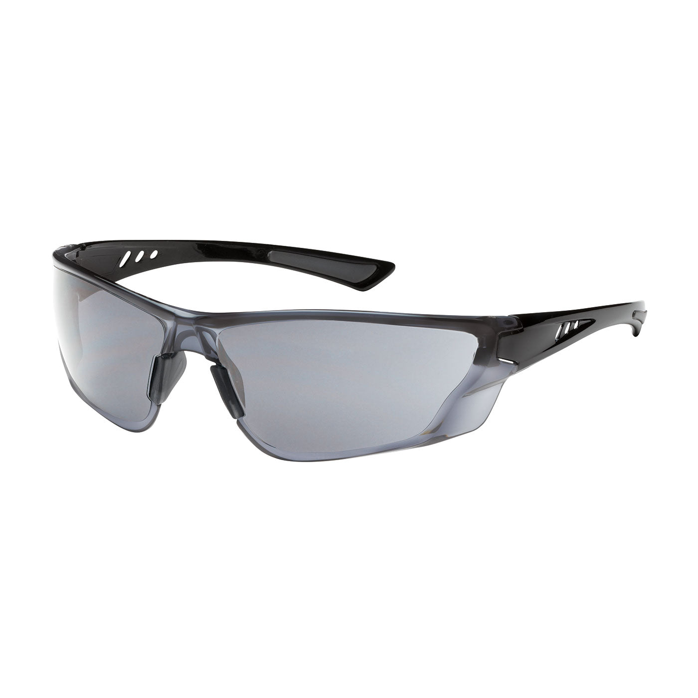 Recon™: Rimless Safety Glasses with Gloss Black Temple, Light Gray Lens and FogLess® 3Sixty™ Coating
