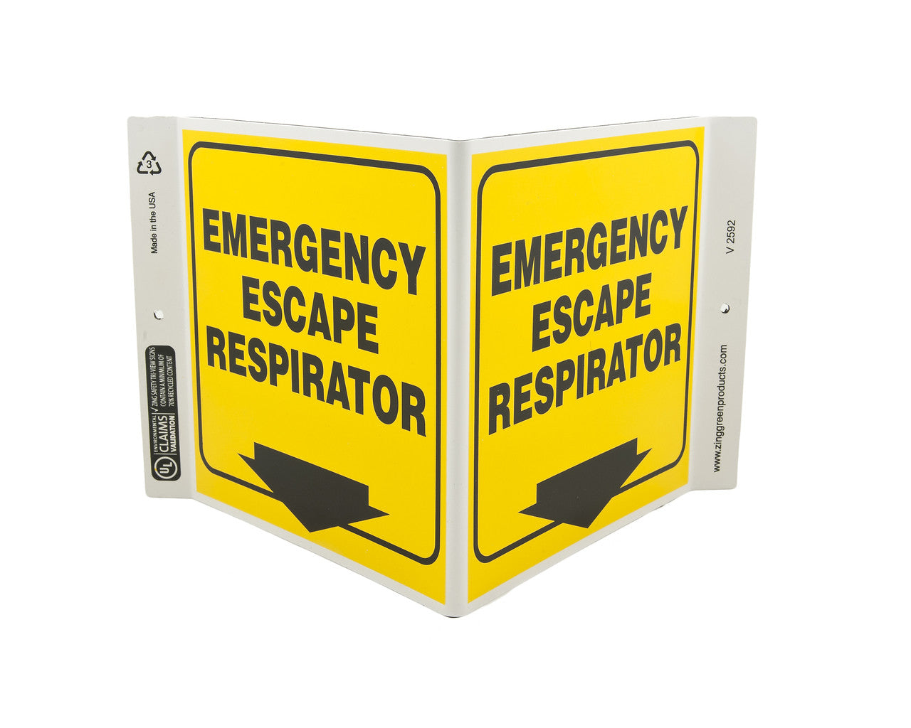 ZING Safety Sign, Emergency Escape Respirator V - official Zing product image 1