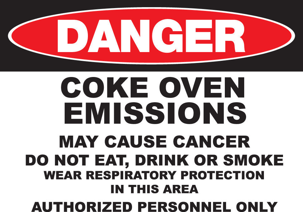 ZING Sign, Danger, 10X14", Coke Emmissions, Plastic - 2662