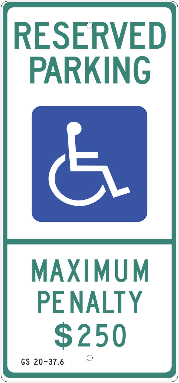 ZING North Carolina, Handicapped Parking Sign, 26X12 - official Zing product image 1