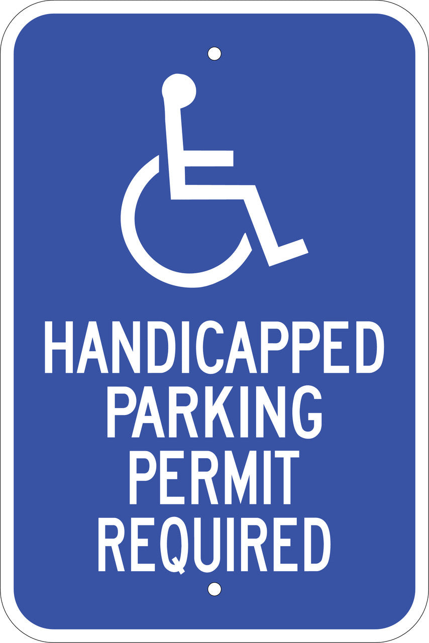 ZING Handicapped Parking Permit Requi Sign, 18X12 - official Zing product image 1