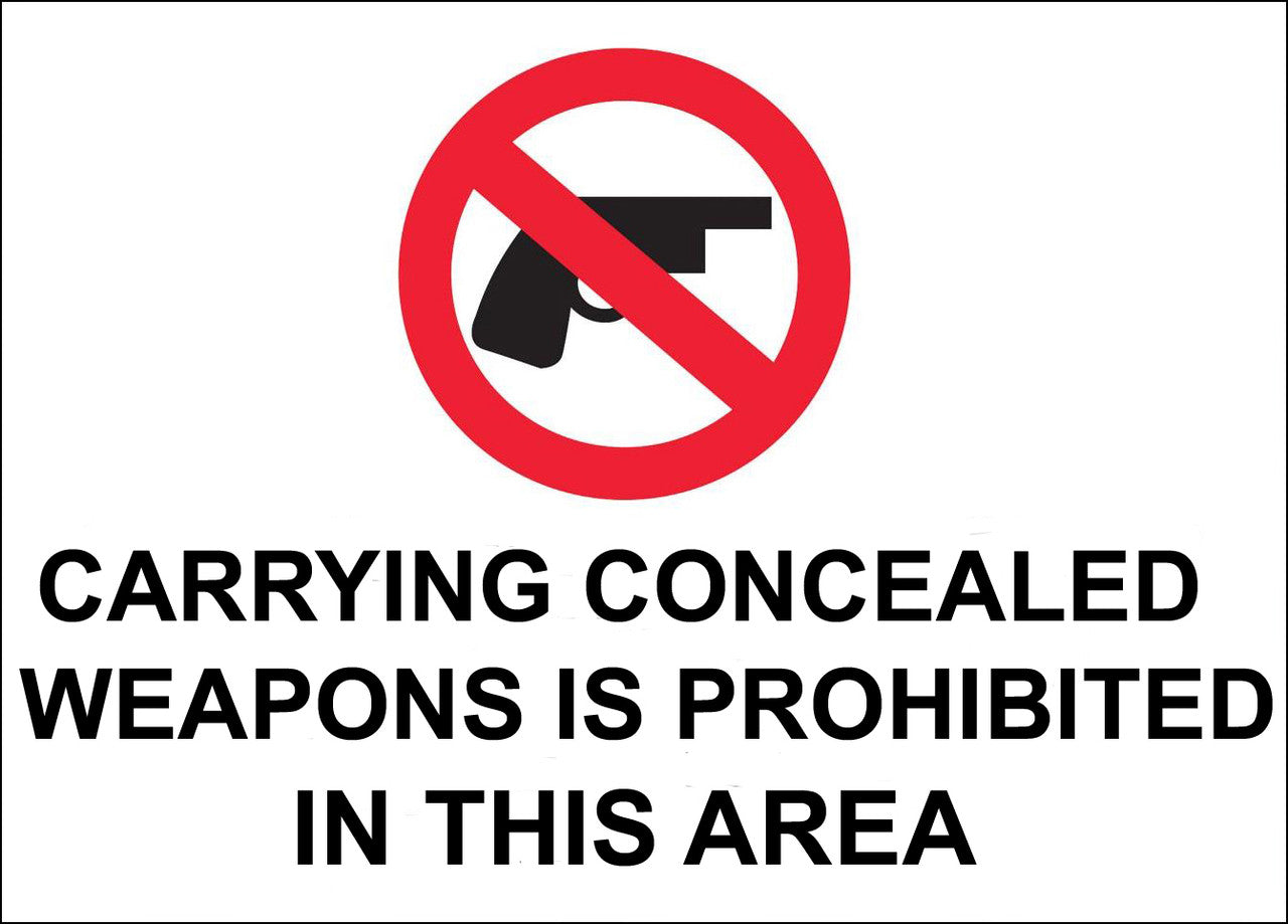 Concealed Carry Sign, 10X14