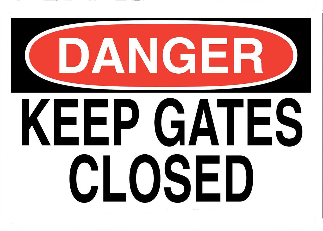 ZING Security Sign, Keep Gates Closed, 10X14 Al - official Zing product image 1