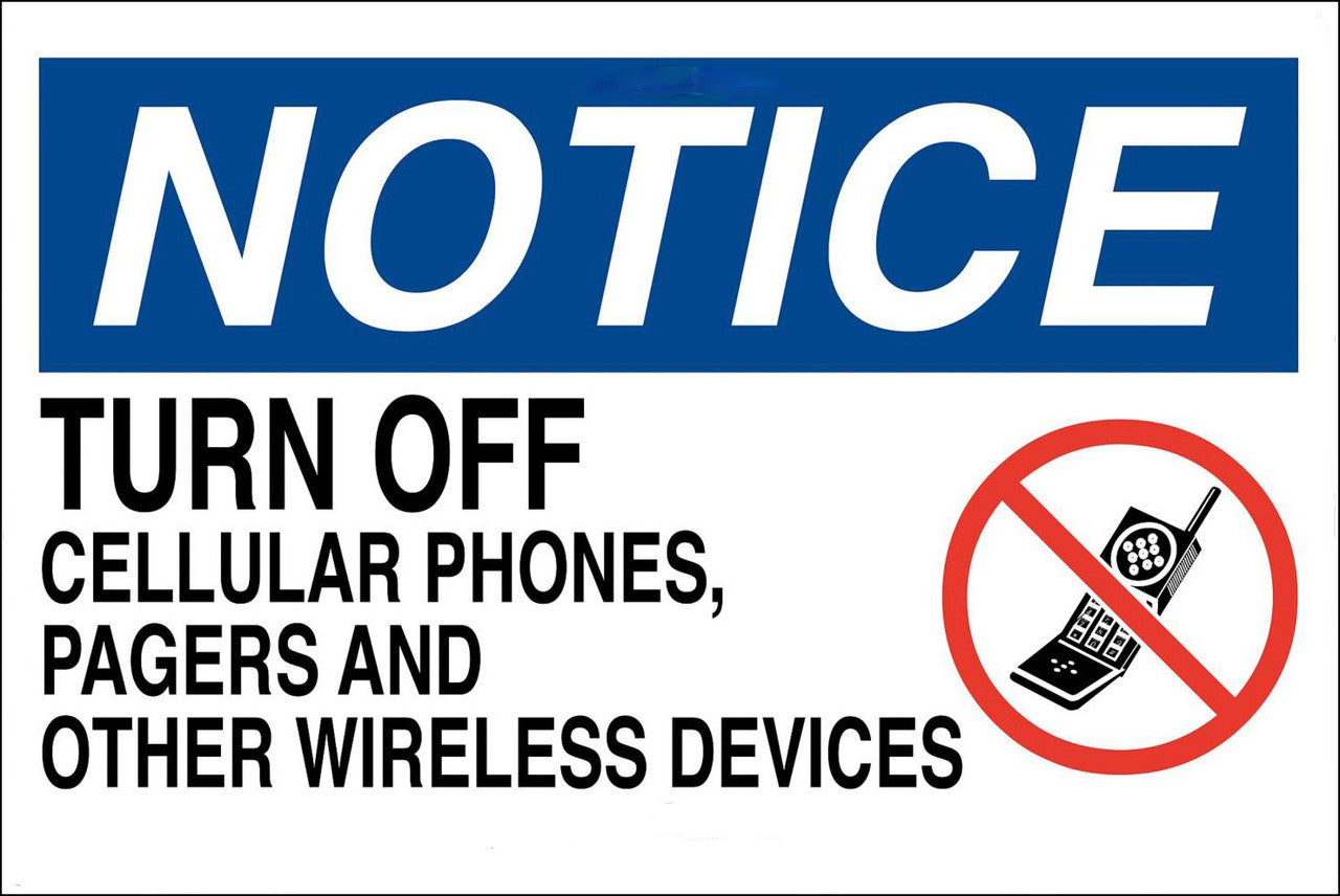 ZING Security Sign, No Cell Phones (Graphic), 10X14 Al - official Zing product image 1