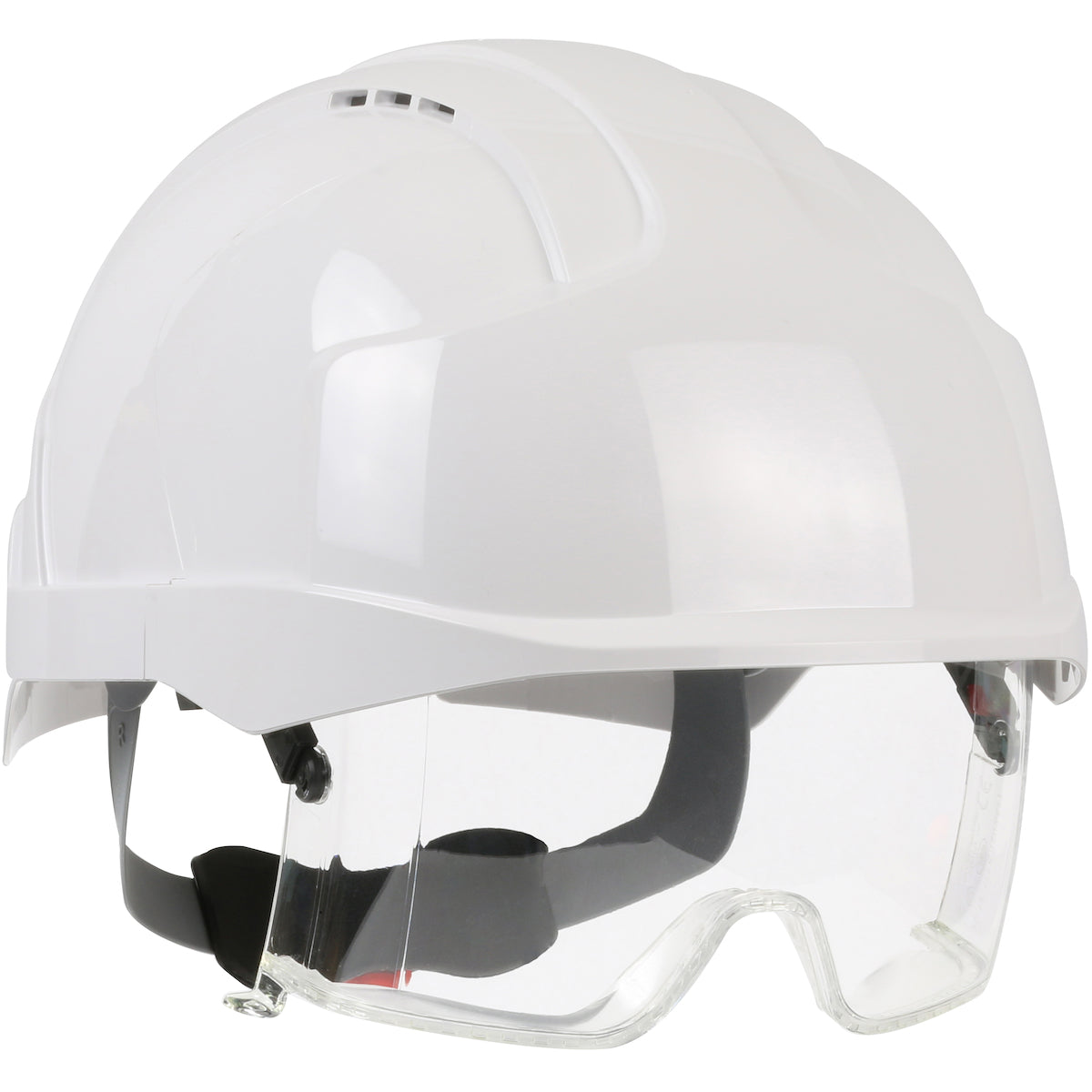 PIP JSP 280-EVLV Type I, Vented Industrial Safety Helmet with Lightweight ABS Shell, Integrated ANSI Z87.1 Eye Protection, 6-Point Polyester Suspensio