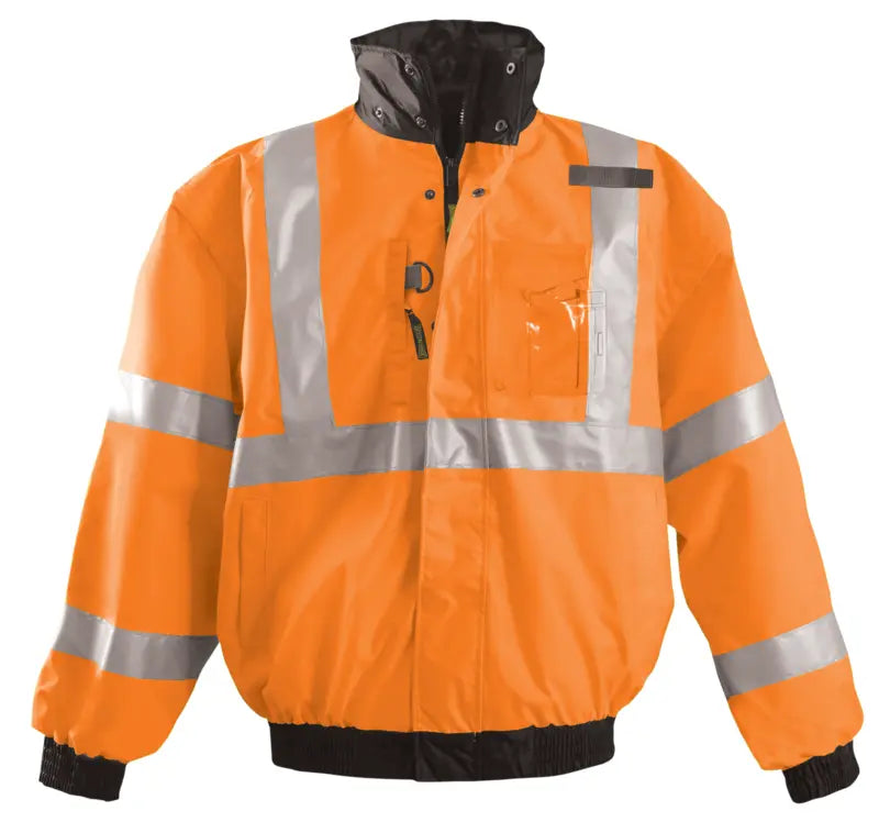 Occunomix 4-In-1 Fleece Bomber Jacket Hi-Vis Jackets Orange M model LUX-TJBJ-OM