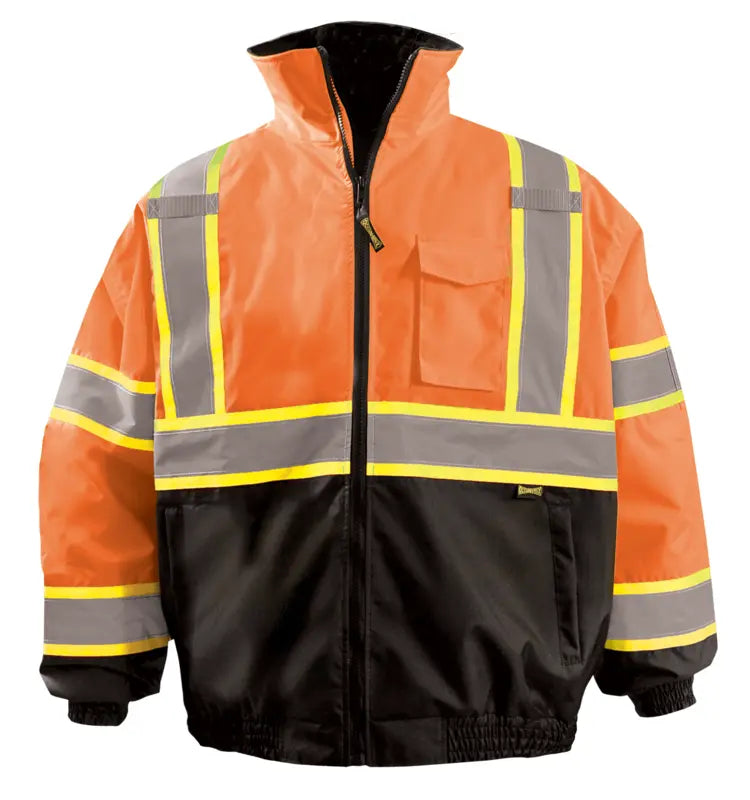 Occunomix 2-In-1 Black Bottom X-Back Quilted Bomber Jacket Hi-Vis Jackets Yellow XL model LUX-350-B2X-YXL