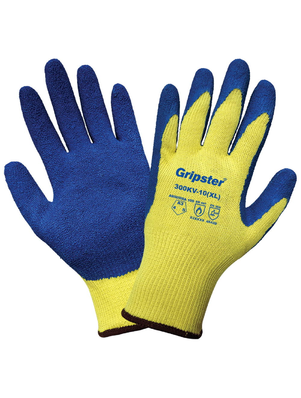 Gripster® Cut Resistant Gloves Made with Aramid Fiber and a Rubber Coated Palm - 300KV