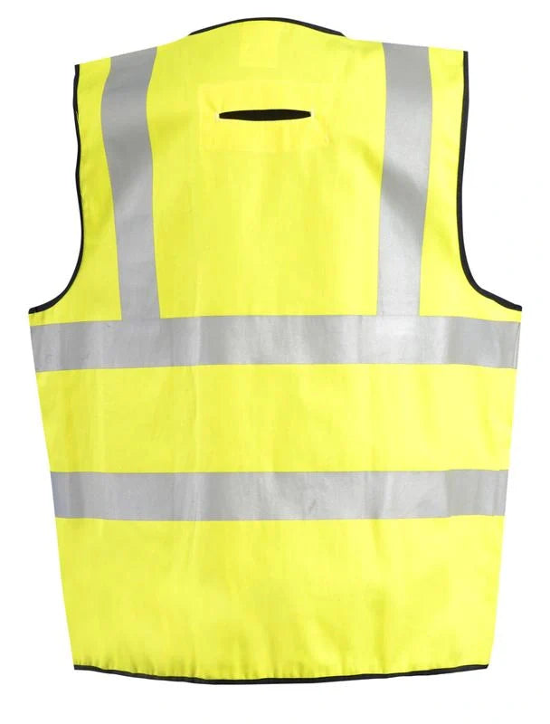 Occunomix Flame Resistant Dual Stripe Solid Vest w/D-Ring Access Flame Resistant Safety Apparel Yellow M model FR-VCR1122-YM