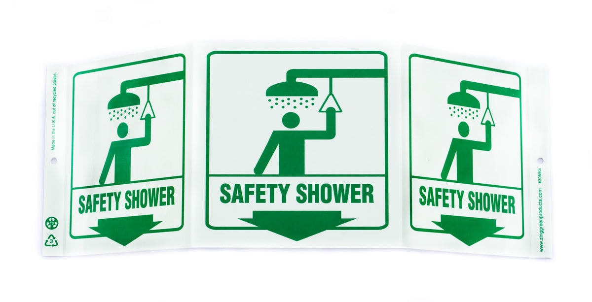 ZING Safety Sign "Safety Shower" Standard Triview - Glow - official Zing product image 2