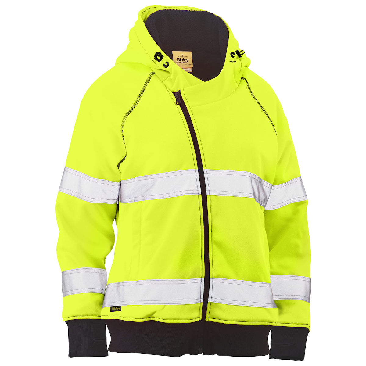 PIP Bisley 323W6819T ANSI Type R Class 2 Women's Contoured Full Zip Hooded Sweatshirt with Sherpa Lining