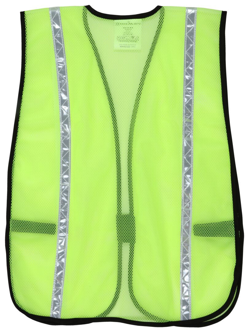 MCR Safety V210WR - General Purpose Safety Vest - Lime Polyester Mesh Material - ¾ Inch White Reflective Stripes - Hi-Visibility Safety Vest for Non-ANSI Applications — manufacturer image 3