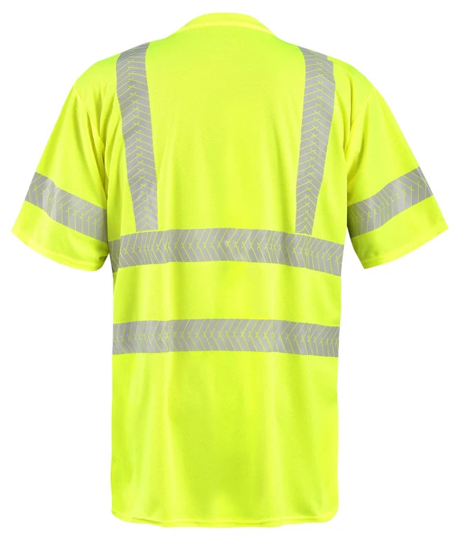 Occunomix Short Sleeve Ocx Patented Segmented Tape T-Shirt W/Pocket Hi-Vis Shirts Yellow M model LUX-TSSP3B-YM