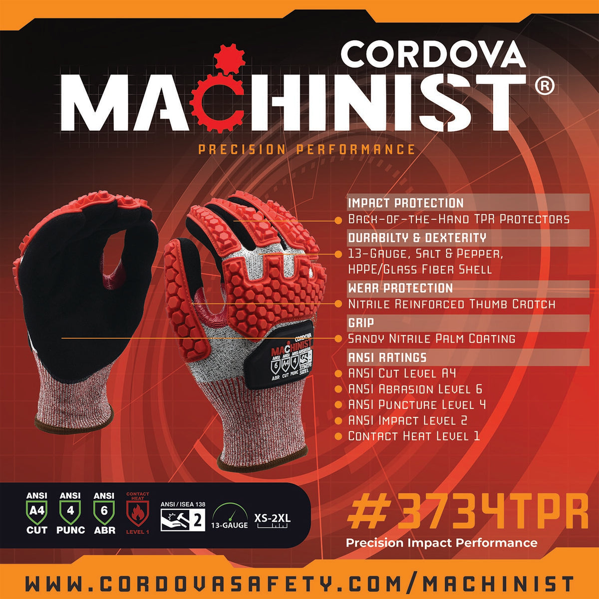 Cordova Machinist™ 13-gauge, HPPE/glass Shell #3734TPR - 3734TPRXS image 7