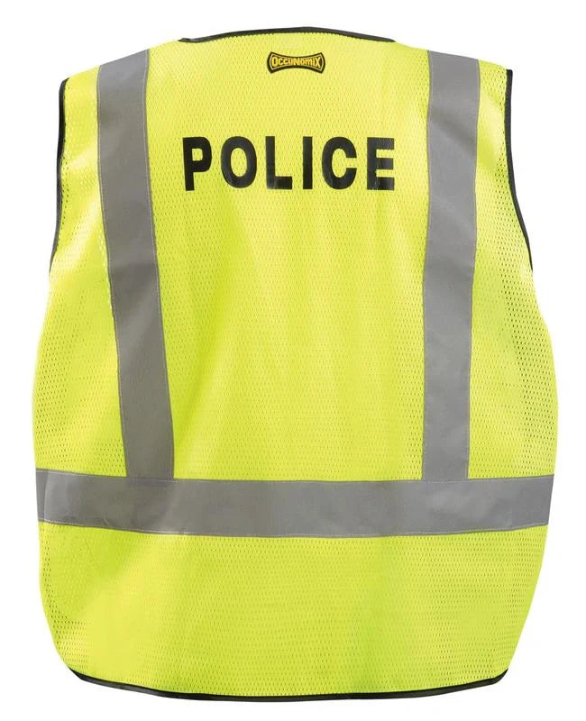 Occunomix Mesh Public Safety Breakaway Vest W/Dor Police Hi-Vis Safety Vests Yellow XL model LUX-PSP-DOR-XL