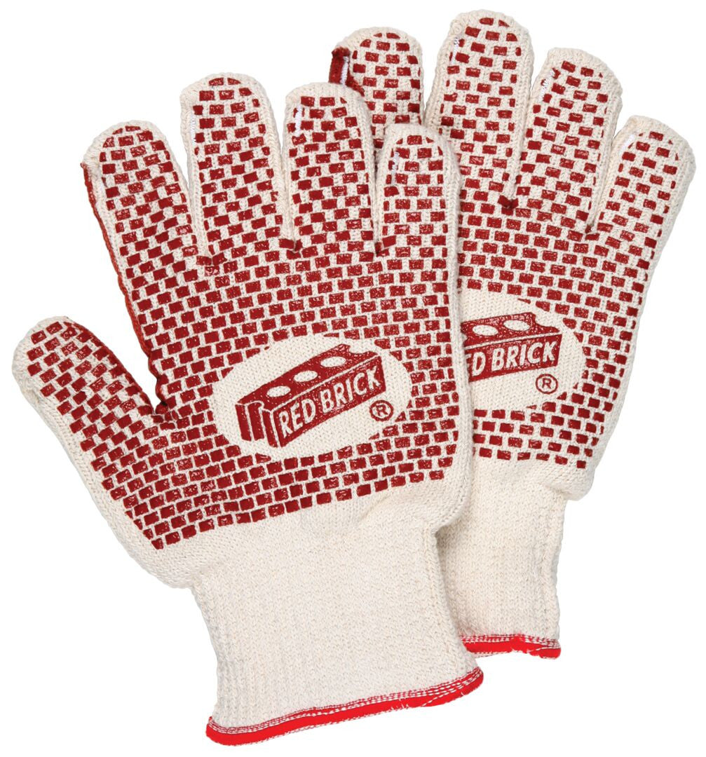 VP9462K - Red Brick® Terrycloth Work Gloves - Heavyweight 2-Ply Construction - Loop-in Terrycloth - Nitrile Blocks on Two Sides - Heat-Resistant Gloves - Ladies Sizing - Vending Packaged - Nitrile Blocks Provide Better Gripping Power